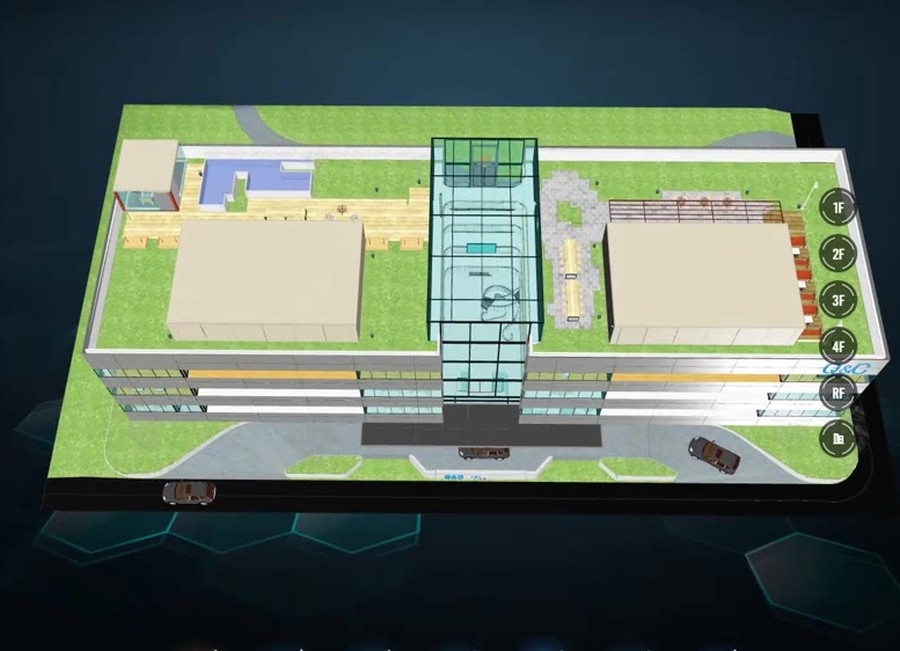 三维 BIM 写实渲染的建筑与环境总览